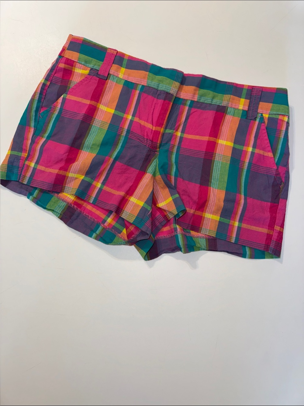 J.‎ Crew Preppy Y2K Styled Multicolor Plaid Cotton Women's Shorts